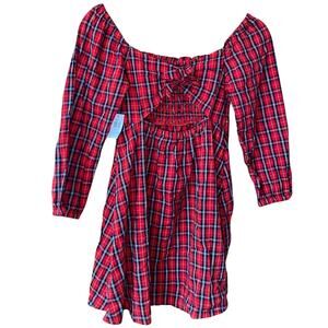 NWT- Red Plaid blouse - Girls Size 8